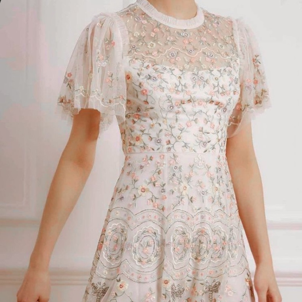 Embroidered Floral Garden Dress - Needle and Thread | BHLDN | Brand New!